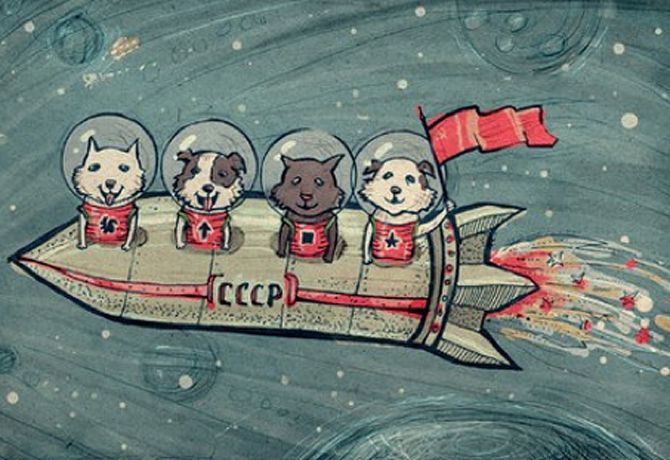 Perros soviéticos en el espacio